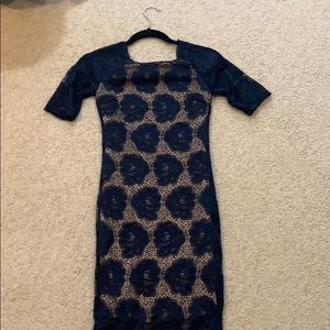 Blue lace formal dress